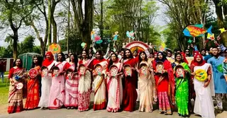 বর্ণাঢ্য আয়োজনে রাজশাহী বিশ্ববিদ্যালয়ে বাংলা নববর্ষ বরণ